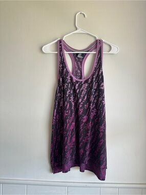 Nike Purple and Black Patterned Racerback Tank